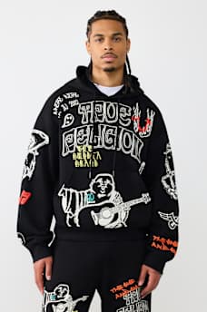 SKETCHED LOGO BOXY HOODIE