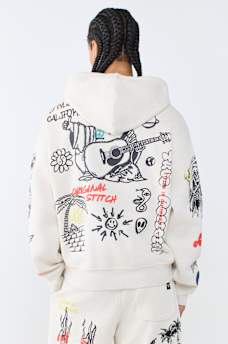 SKETCHED LOGO BOXY HOODIE
