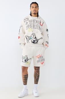 SKETCHED LOGO BOXY HOODIE