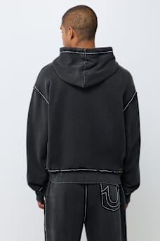 APPLIQU&Eacute; BIG T BOXY HOODIE