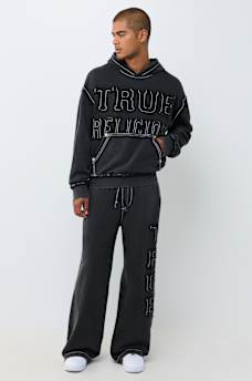 APPLIQU&Eacute; BIG T BOXY HOODIE