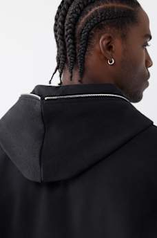 SUDADERA CON CAPUCHA Y CIERRE RELAJADA CON TEXTO Y DIAMANTES DE IMITACI&Oacute;N, image 6