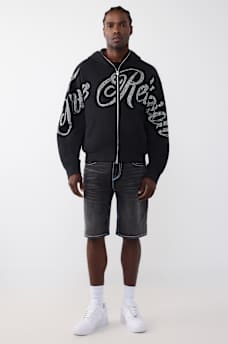 SUDADERA CON CAPUCHA Y CIERRE RELAJADA CON TEXTO Y DIAMANTES DE IMITACI&Oacute;N, image 7