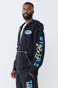 STAY TRUE LOGO BIG T ZIP HOODIE
