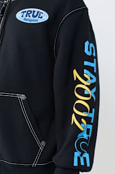 STAY TRUE LOGO BIG T ZIP HOODIE