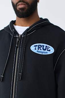 STAY TRUE LOGO BIG T ZIP HOODIE