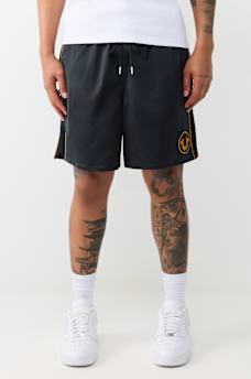 MESH BLOCK SATIN SHORT