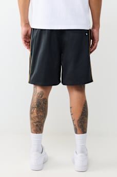 MESH BLOCK SATIN SHORT