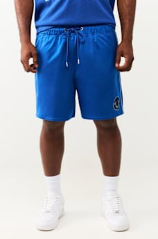 MESH BLOCK SATIN SHORT
