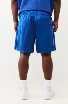 MESH BLOCK SATIN SHORT