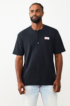 BUDDHA HEAVY KNIT HENLEY TEE