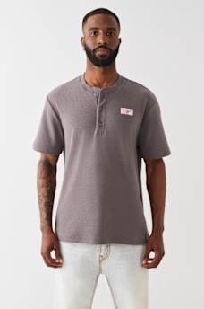 BUDDHA HEAVY KNIT HENLEY TEE