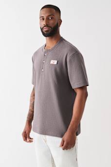 BUDDHA HEAVY KNIT HENLEY TEE