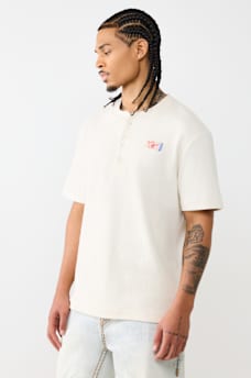 BUDDHA HEAVY KNIT HENLEY TEE