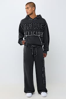 LOGO APPLIQU&Eacute; BIG T BAGGY SWEATPANT