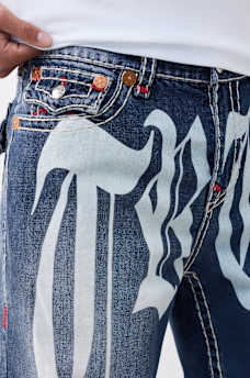 BOBBY SUPER T GRAPHIC FLAP BAGGY JEAN 32", image 5