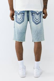 RICKY FRAYED HEM ROPE STITCH FLAP SHORT