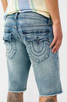 RICKY GRAPHIC FRAYED HEM FLAP SHORT, image 2