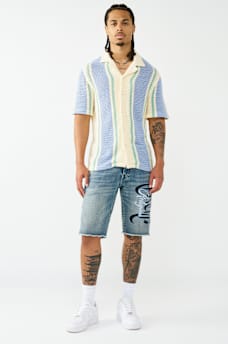 RICKY GRAPHIC FRAYED HEM FLAP SHORT, image 6