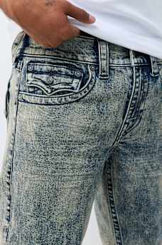 RICKY ACID WASH FLAP STRAIGHT JEAN 34"