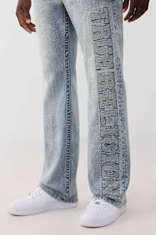 BILLY MENDED LOGO FLAP BOOTCUT JEAN 34"