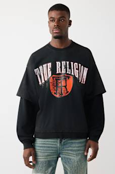 CAMISETA DE MANGA LARGA CON CUELLO REDONDO TEJIDA EN CAPAS CON LAVADO, image 2