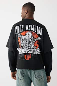 CAMISETA DE MANGA LARGA CON CUELLO REDONDO TEJIDA EN CAPAS CON LAVADO, image 5