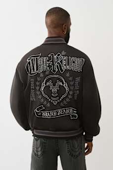 RHINESTONE SATIN RETRO BOMBER JACKET, image 5