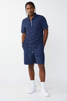 LOGO TERRY KNIT ZIP POLO SHIRT, image 6