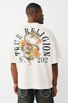 FLORAL SNAKE HEAVYWEIGHT OVERSIZED TEE