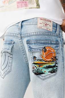 RICKY EMBROIDERED POCKET BIG T STRAIGHT JEAN 34", image 1