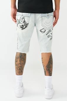ROCCO BIG T DOODLE FRAYED HEM FLAP SHORT