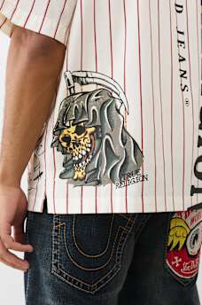 TRUE RELIGION X VON DUTCH POPLIN TATTOO SHIRT, image 5