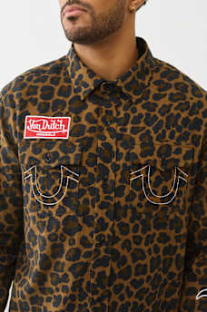TRUE RELIGION X VON DUTCH LEOPARD PRINT FLANNEL, image 4