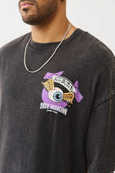 TRUE RELIGION X VON DUTCH LOGO HEAVYWEIGHT OVERSIZED TEE, image 4