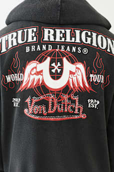 TRUE RELIGION X VON DUTCH TATTOO ZIP HOODIE, image 3