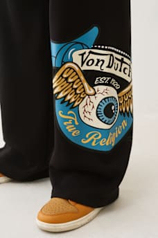 TRUE RELIGION X VON DUTCH LOGO BAGGY SWEATPANT, image 6