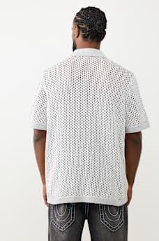 MARLED CROCHET KNIT SHIRT
