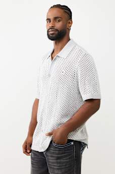 MARLED CROCHET KNIT SHIRT