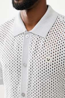 MARLED CROCHET KNIT SHIRT