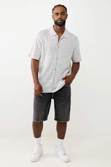 MARLED CROCHET KNIT SHIRT
