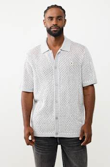 MARLED CROCHET KNIT SHIRT