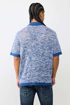 MARLED CROCHET KNIT SHIRT