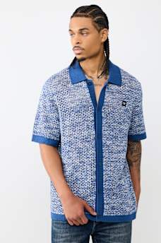 MARLED CROCHET KNIT SHIRT