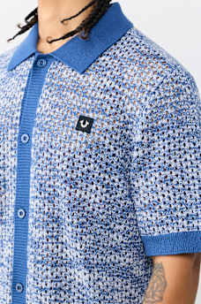 MARLED CROCHET KNIT SHIRT