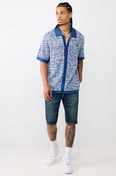 MARLED CROCHET KNIT SHIRT