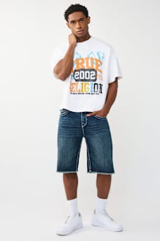 VINNY FRAYED BIG T ULTRA BAGGY SHORT, image 6