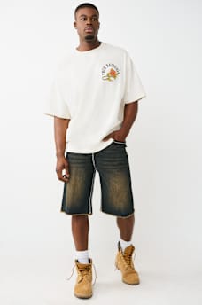 VINNY SUPER T FRAYED HEM FLAP ULTRA BAGGY SHORT, image 6