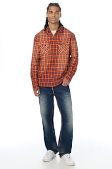 LONG SLEEVE SPRAYED FLANNEL SHIRT