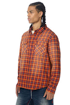 LONG SLEEVE SPRAYED FLANNEL SHIRT